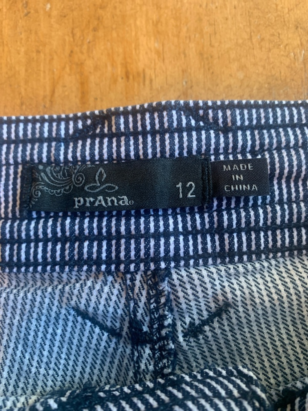 Prana Navy and White Pinstripe Women's Cargo Shorts - Picture 2 of 16